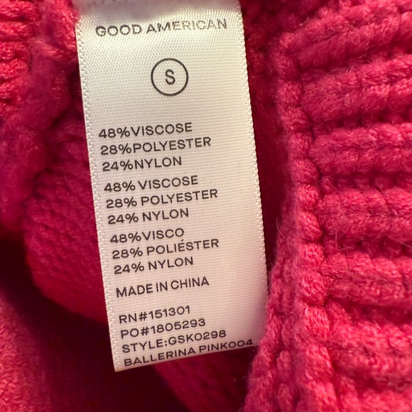 Good American Ballerina Pink Roll Neck Sweater Long Sleeve Size Small NWT - Picture 12 of 15